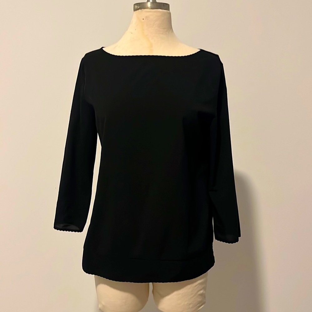 French connection black silk top